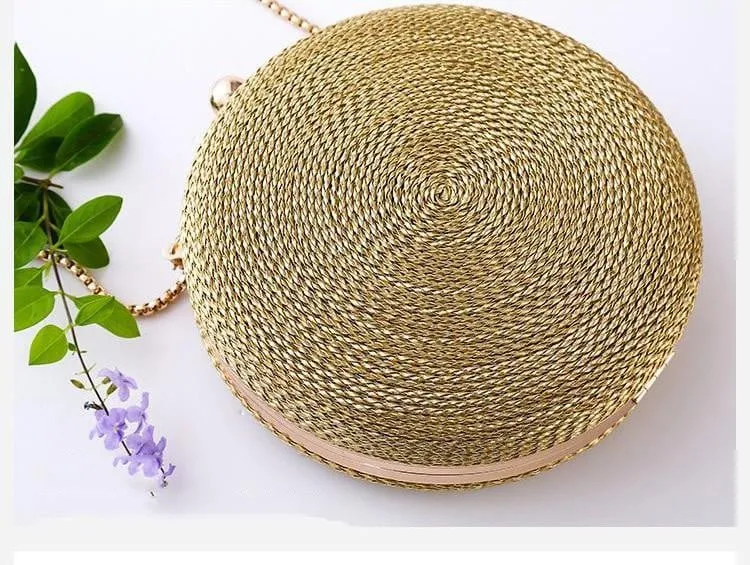 Luxy Moon Round Evening Bags Fashion Chain Clutch