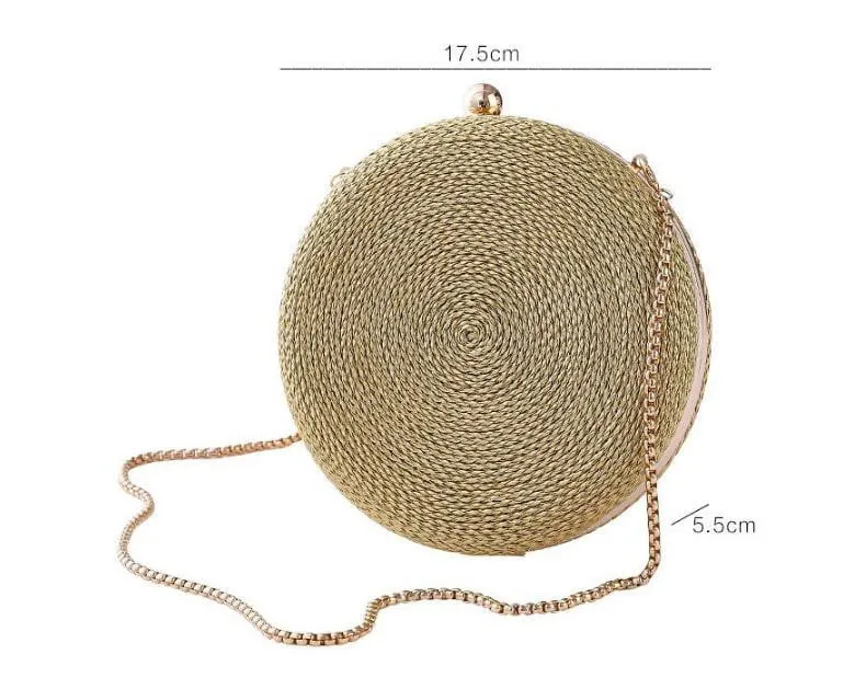 Luxy Moon Round Evening Bags Fashion Chain Clutch