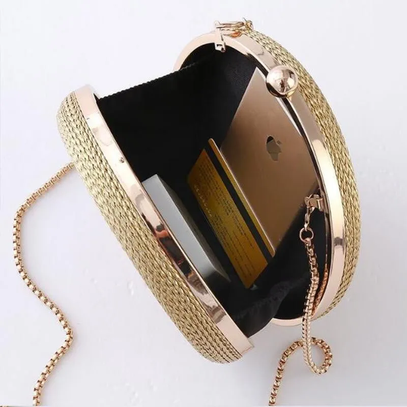 Luxy Moon Round Evening Bags Fashion Chain Clutch