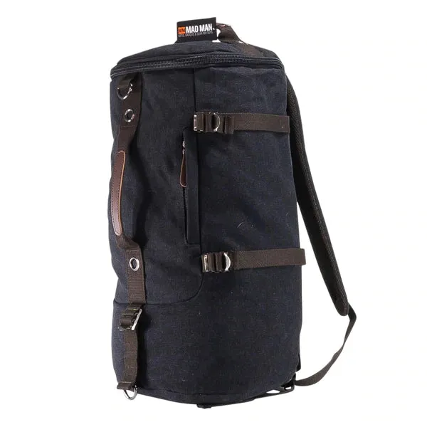 Mad Man "Boston" Duffle Bag Backpack- Black