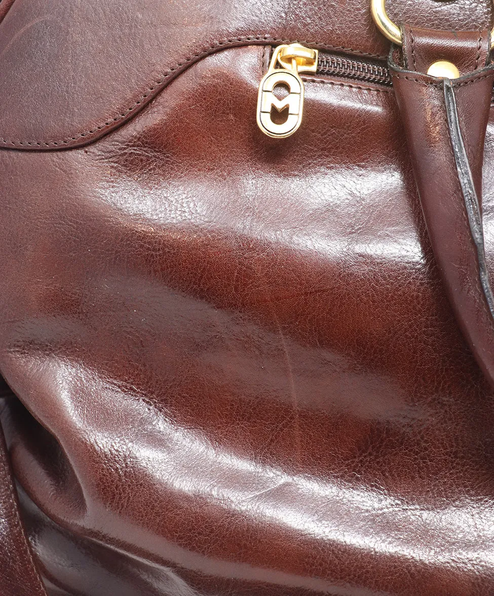 Marino Orlandi Burgundy Leather Duffle Bag