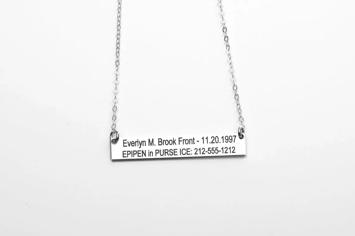 Medical Alert ID Necklace for Women - CG299N_1.5X0.25. Starts at