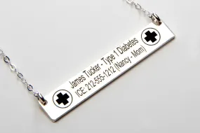 Medical Alert ID Necklace for Women - CG299N_1.5X0.25. Starts at