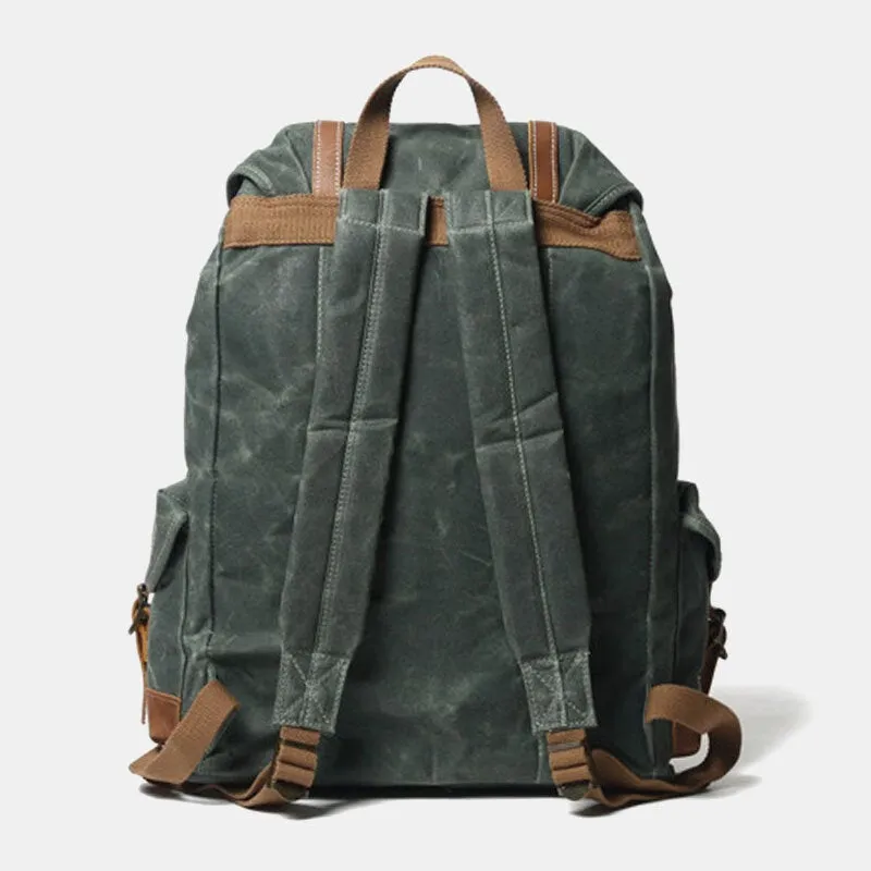 Men Canvas Retro Travel Outdoor Hiking Large Capacity Multi-pockets Backpack