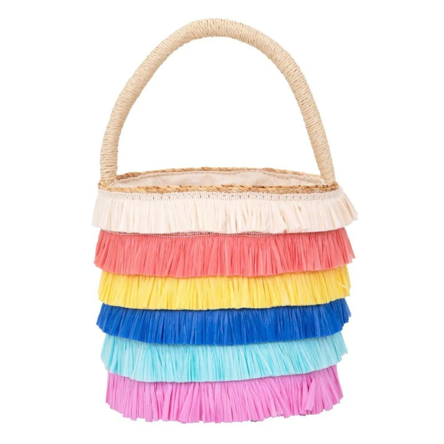 Meri Meri Raffia Fringed Woven Straw Bag