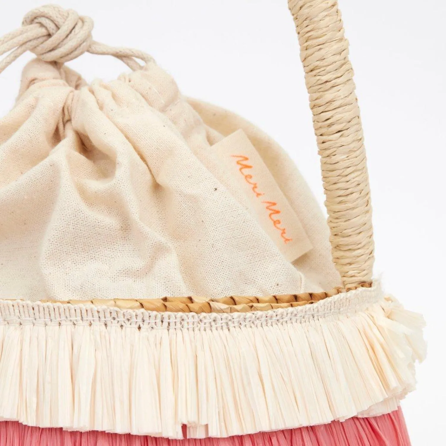 Meri Meri Raffia Fringed Woven Straw Bag