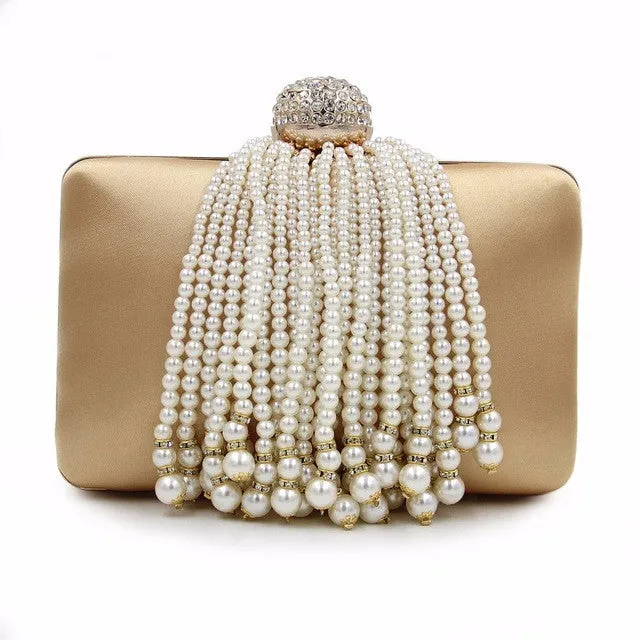 Milisente New Arrival Women Day Clutches Purses Ladies Fashion Beaded Tassel Evening Purse Female Wedding Bags