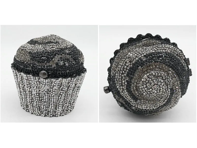 Mini Cupcake Clutch Evening Bag Crystal Handbag Party Purse