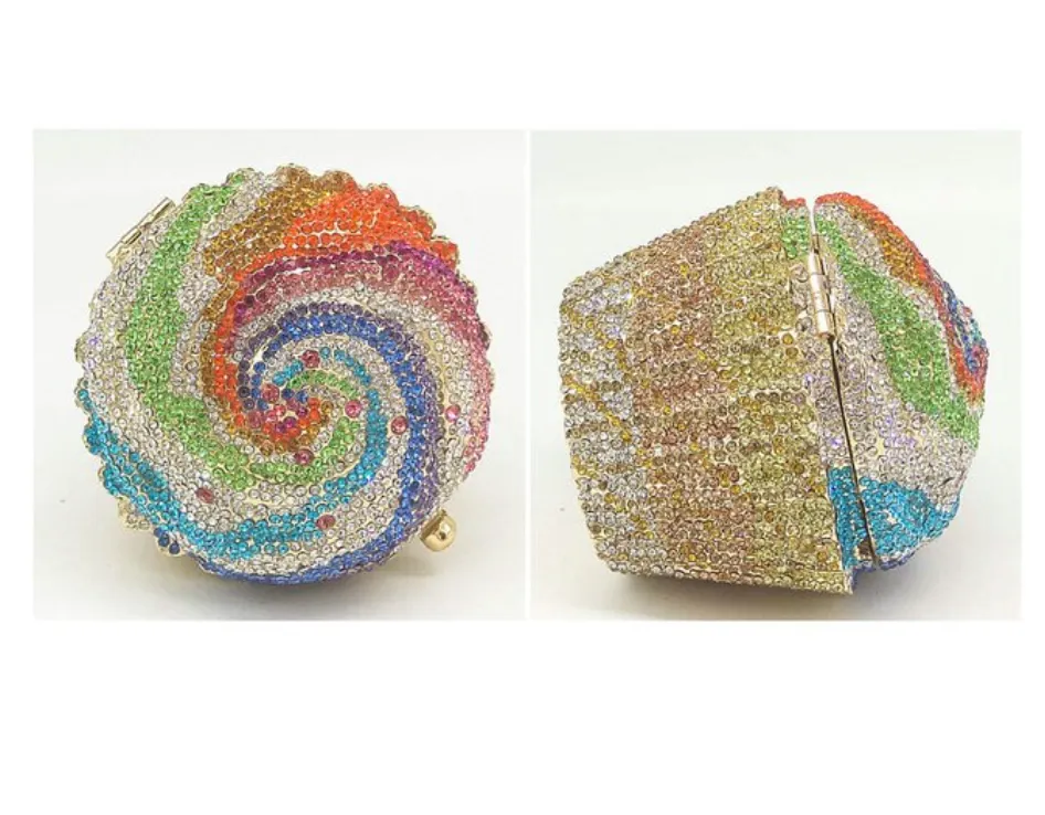 Mini Cupcake Clutch Evening Bag Crystal Handbag Party Purse