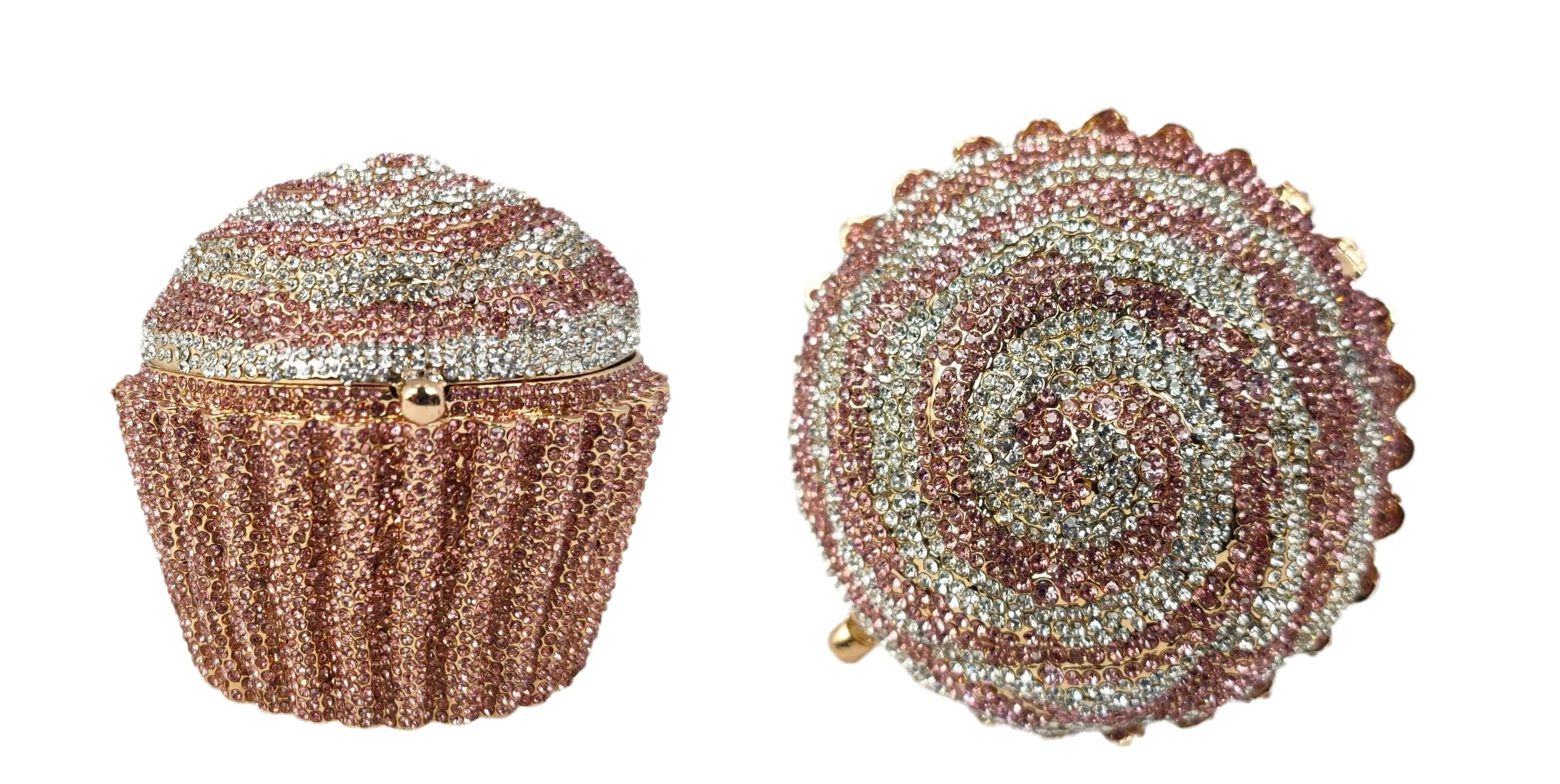 Mini Cupcake Clutch Evening Bag Crystal Handbag Party Purse