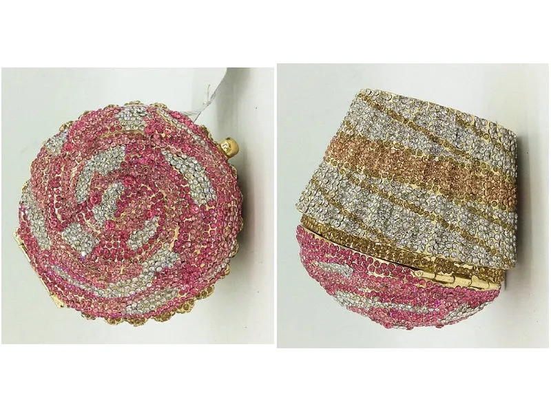 Mini Cupcake Clutch Evening Bag Crystal Handbag Party Purse