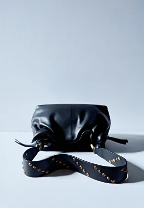 MINI LEATHER BAG WITH DRAWSTRING TIES