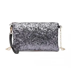 Miss Lulu Sequins Clutch Evening Bag - Grey | Elegant & Stylish Party Accessory