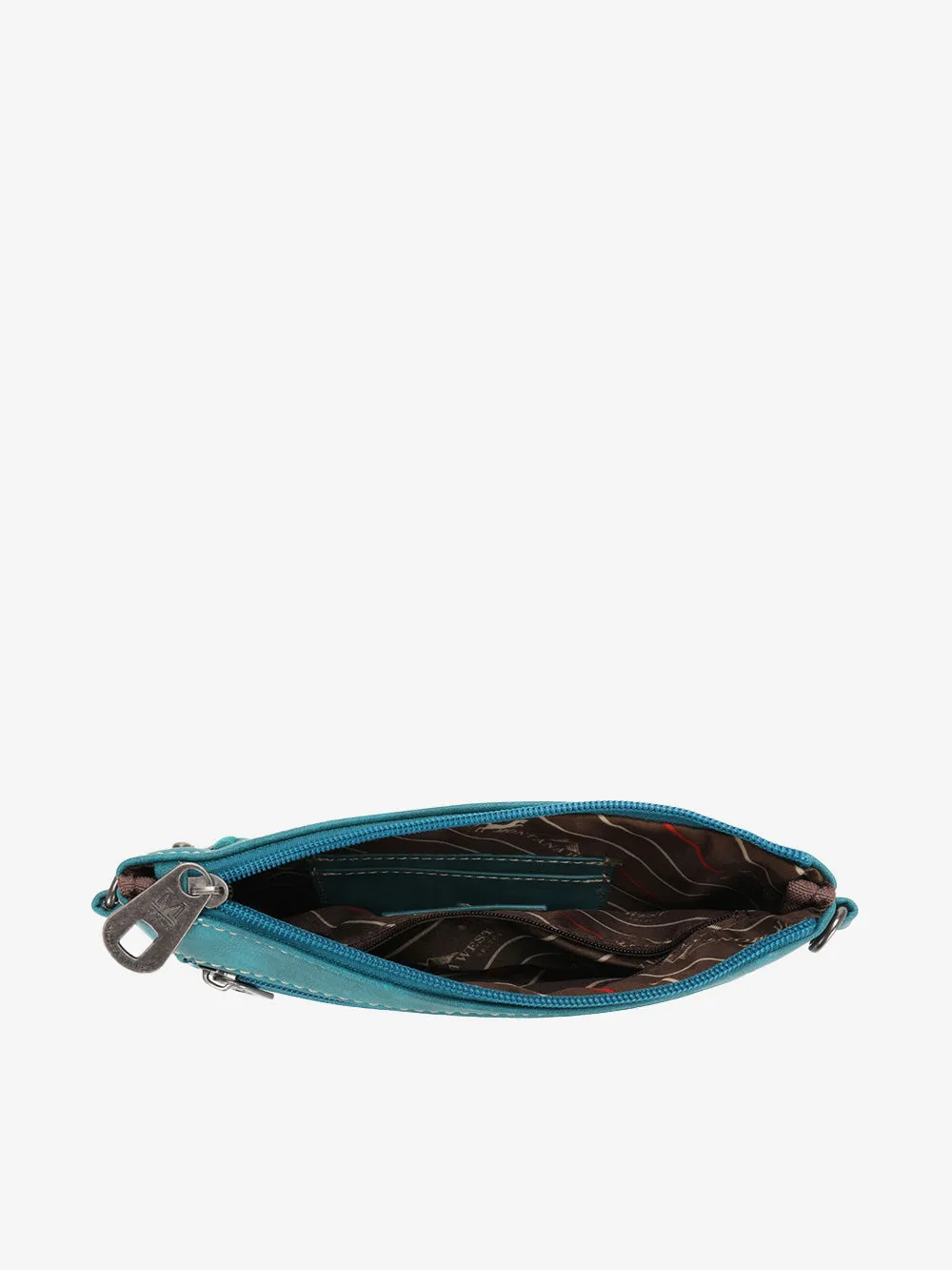 Montana West Cut-out Embroidered Feather Wristlet