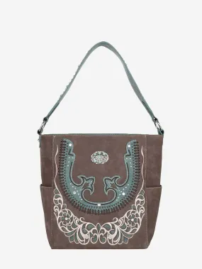 Montana West Cut-Out Turquoise Stone Concho Hobo Bag