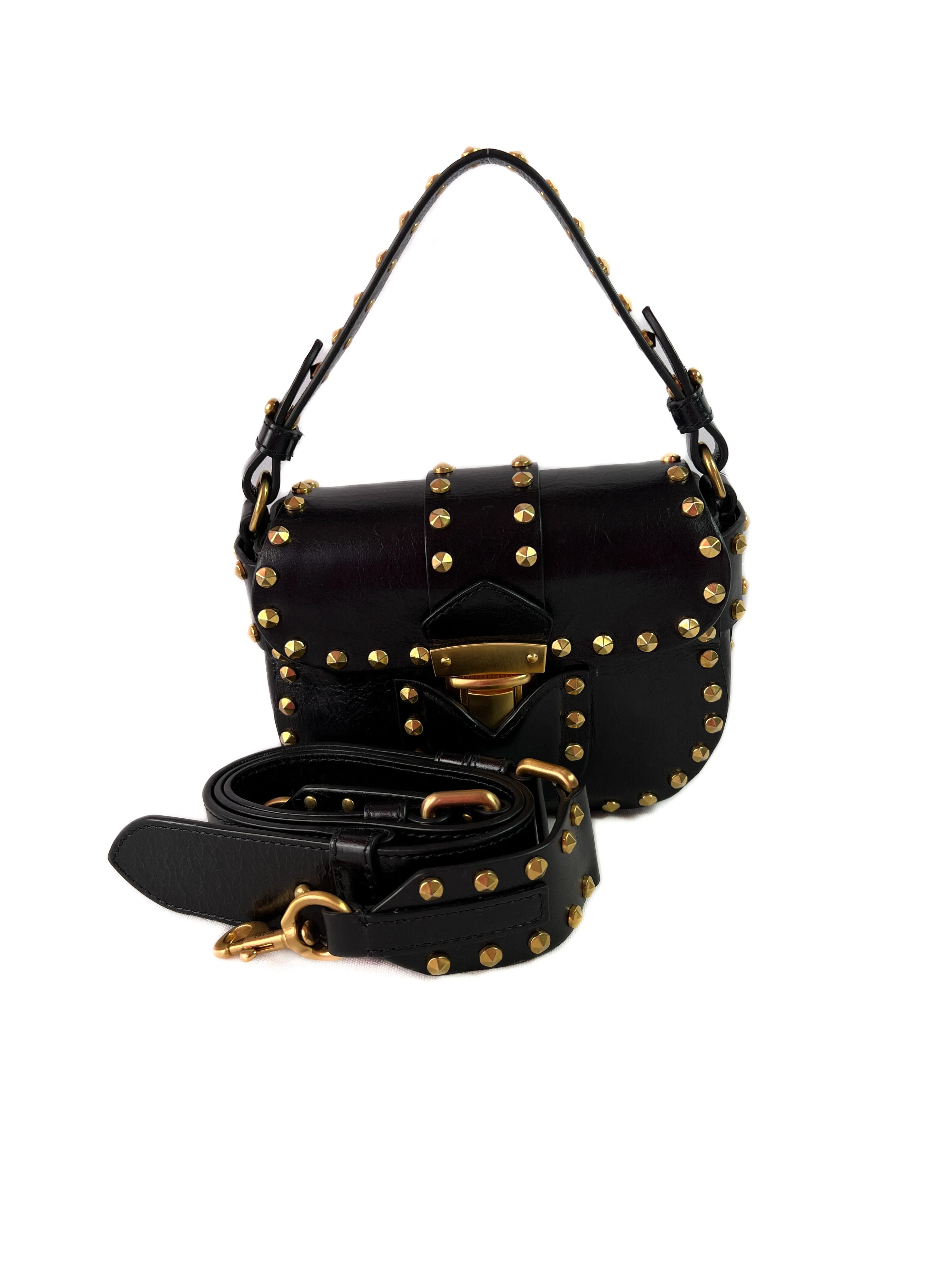 Moschino black leather Hidden lock bag