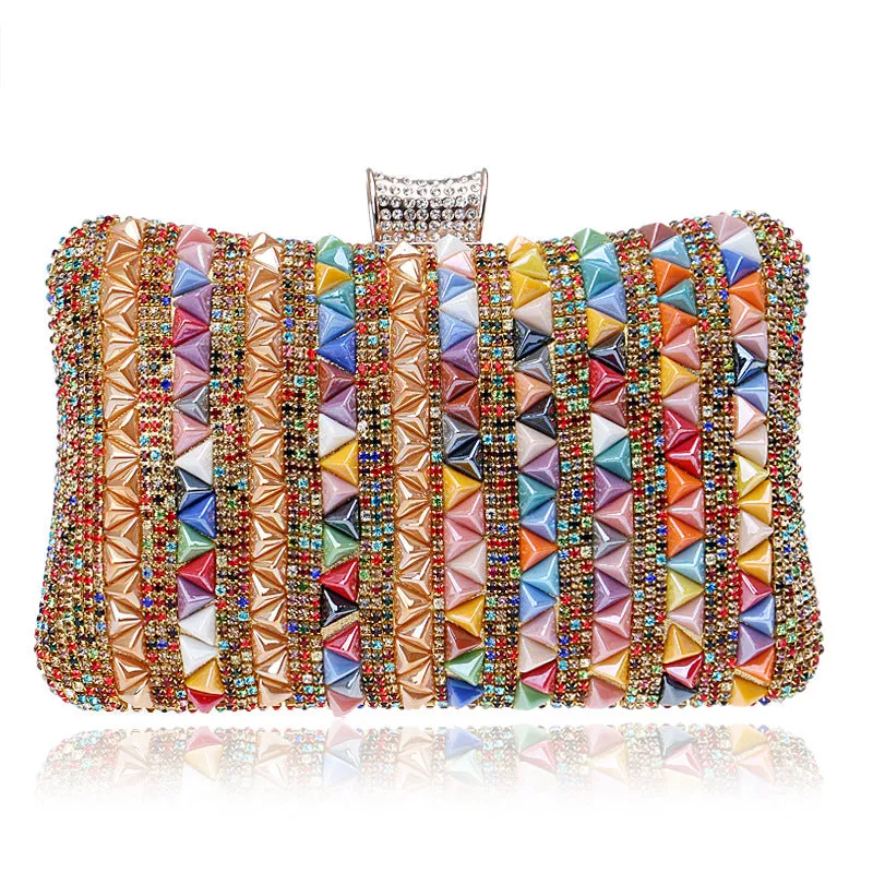 Multicolor Crystal Studded Evening Bag