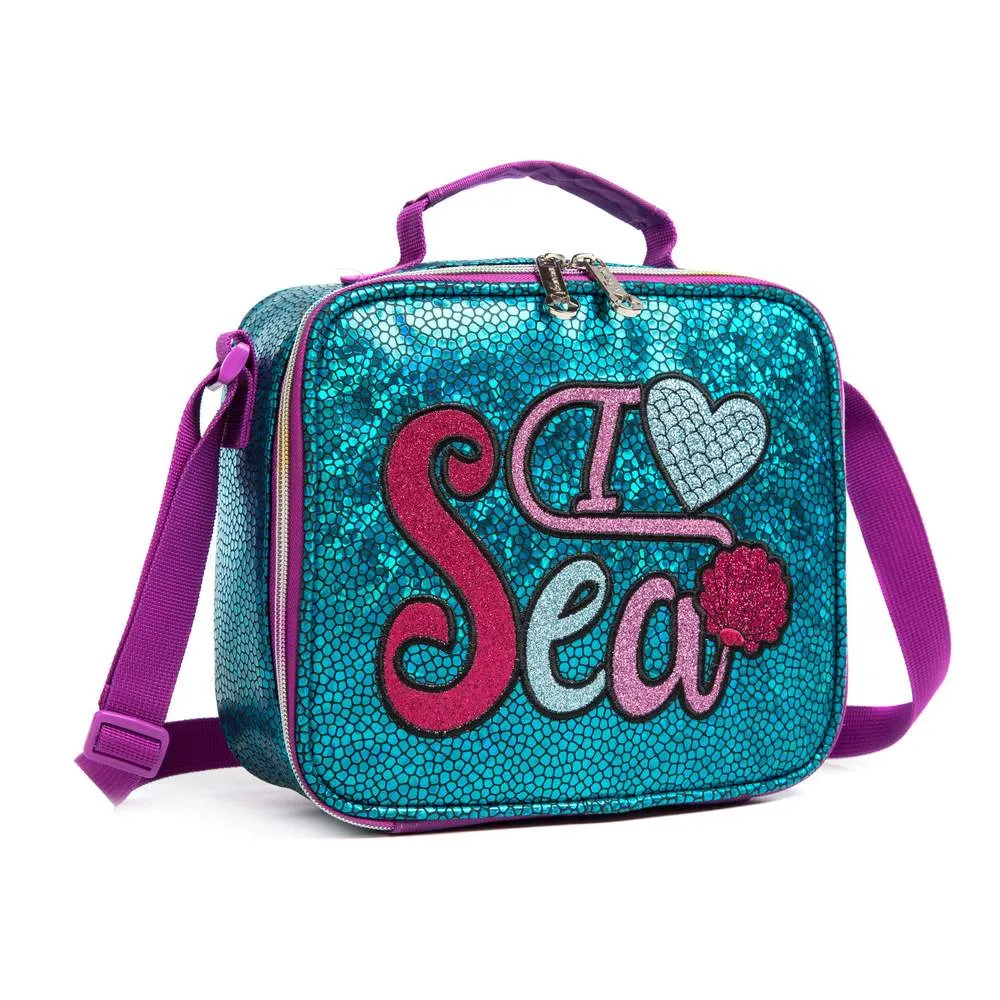 (NET) Eazy Kids-17inch School Bag Lunch Bag Pencil Case Set Of 3 Mermaid Sea - Green / 11505-3