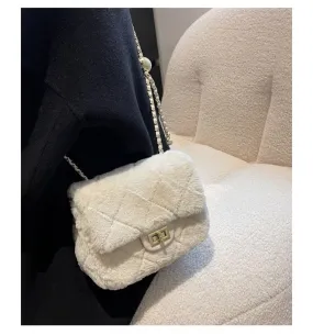 New fashion plush ladies Messenger bag small lady shoulder bag mobile phone ladies mini wallet and handbag evening bag