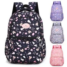 Nylon waterproof large capacity squirrel cute print schoolgirl backpack