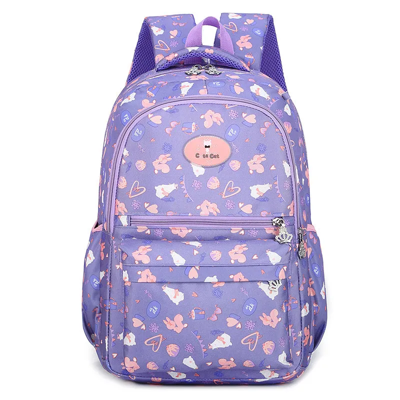 Nylon waterproof large capacity squirrel cute print schoolgirl backpack