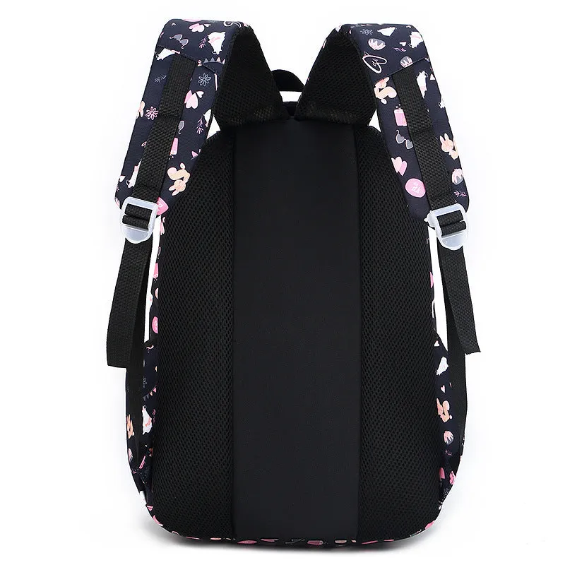 Nylon waterproof large capacity squirrel cute print schoolgirl backpack