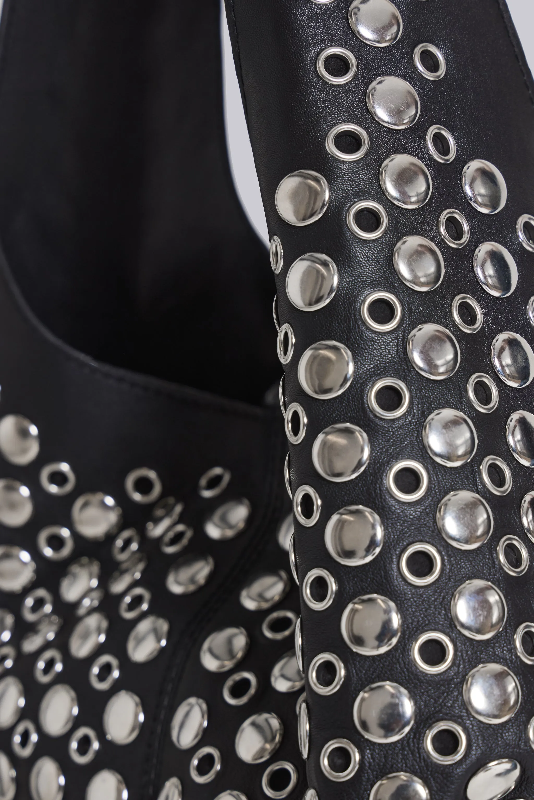 Osmium Studded Leather Bag in Black