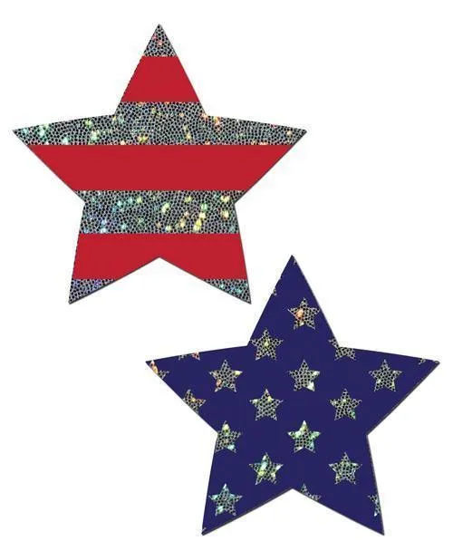 Pastease Glitter Patriotic Star - Red-blue O-s