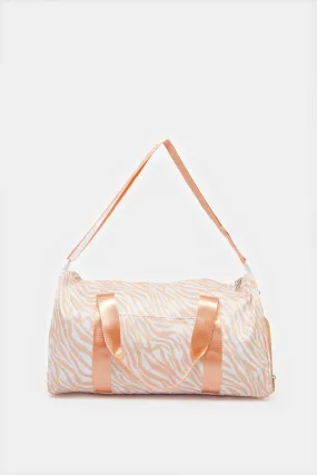 Pink Printed Multifunction Duffle Bag