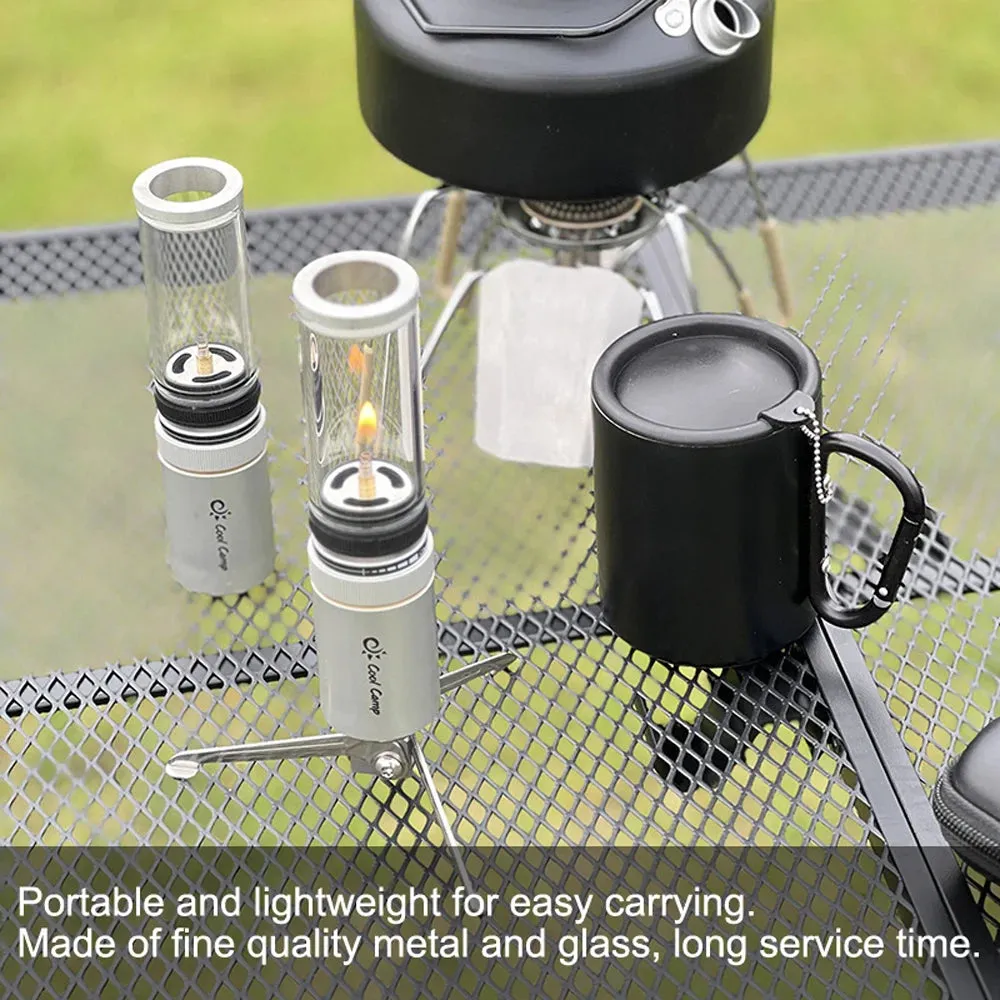 Portable Bright Camping Lantern GasLight Outdoor Fishing Picnic Tent GasLamp Gas Tank Candle Lamp Home Garden Glass Lamp