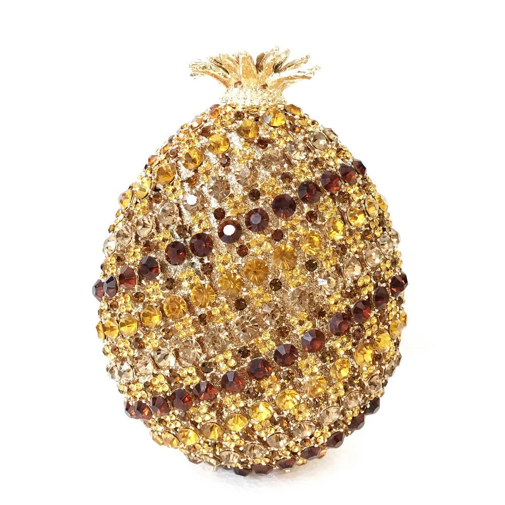 Pre Order:  Rhinestones Pineapple Shaped Clutch Bag