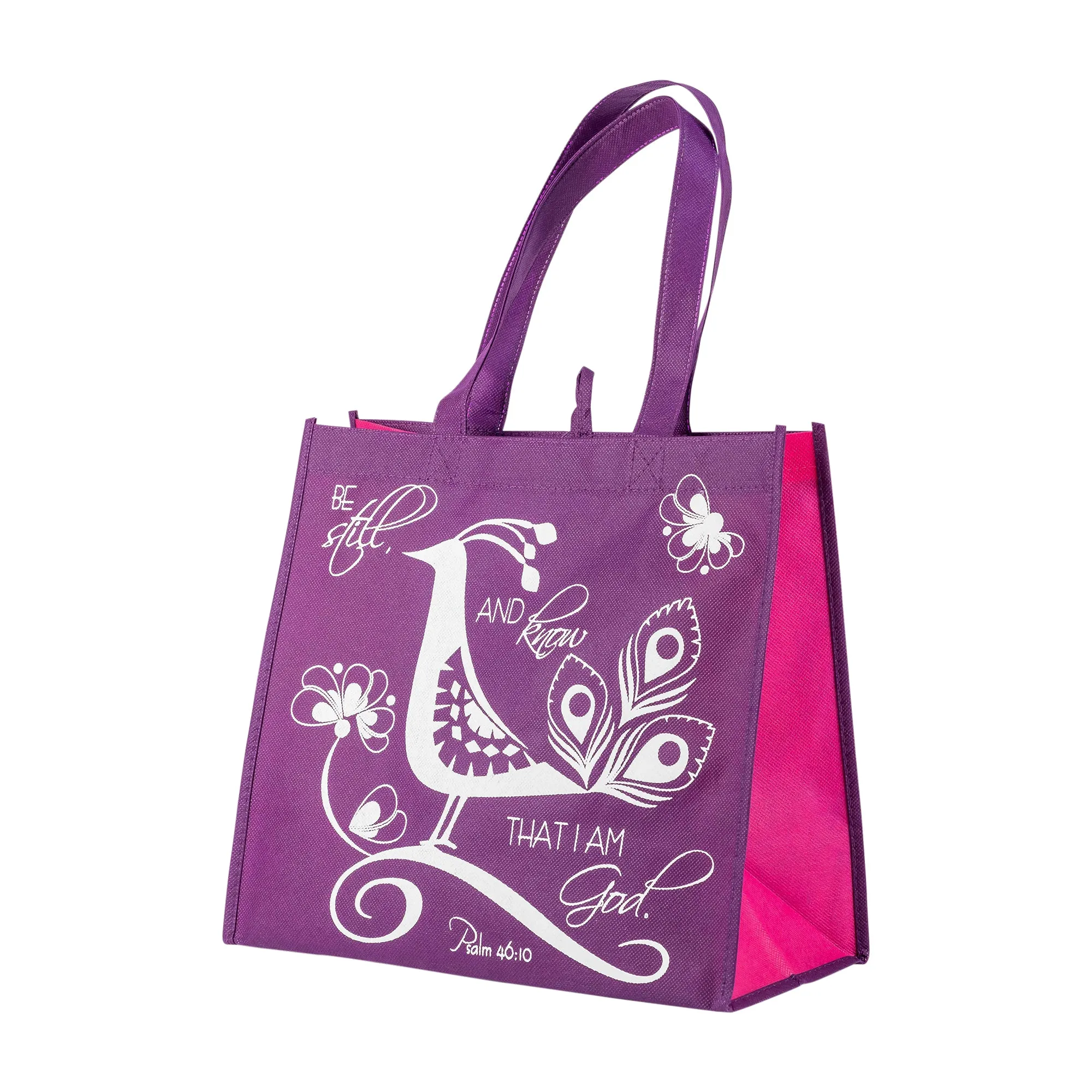 Purple Bird Eco Tote Bag - Psalm 46:10 "Be Still"