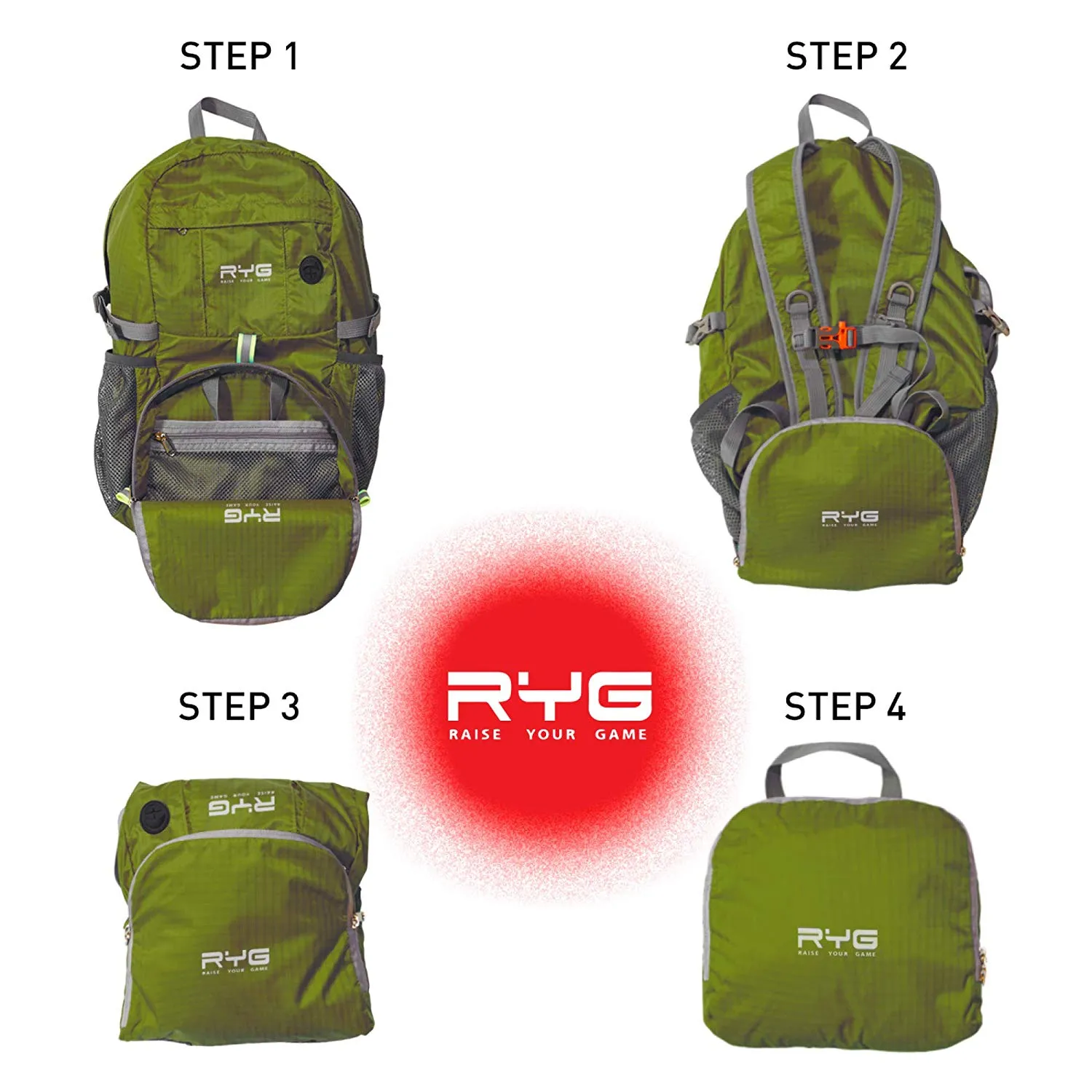 Raise your Game Travel Backpack and Portable Hammock Set (Olive Green)