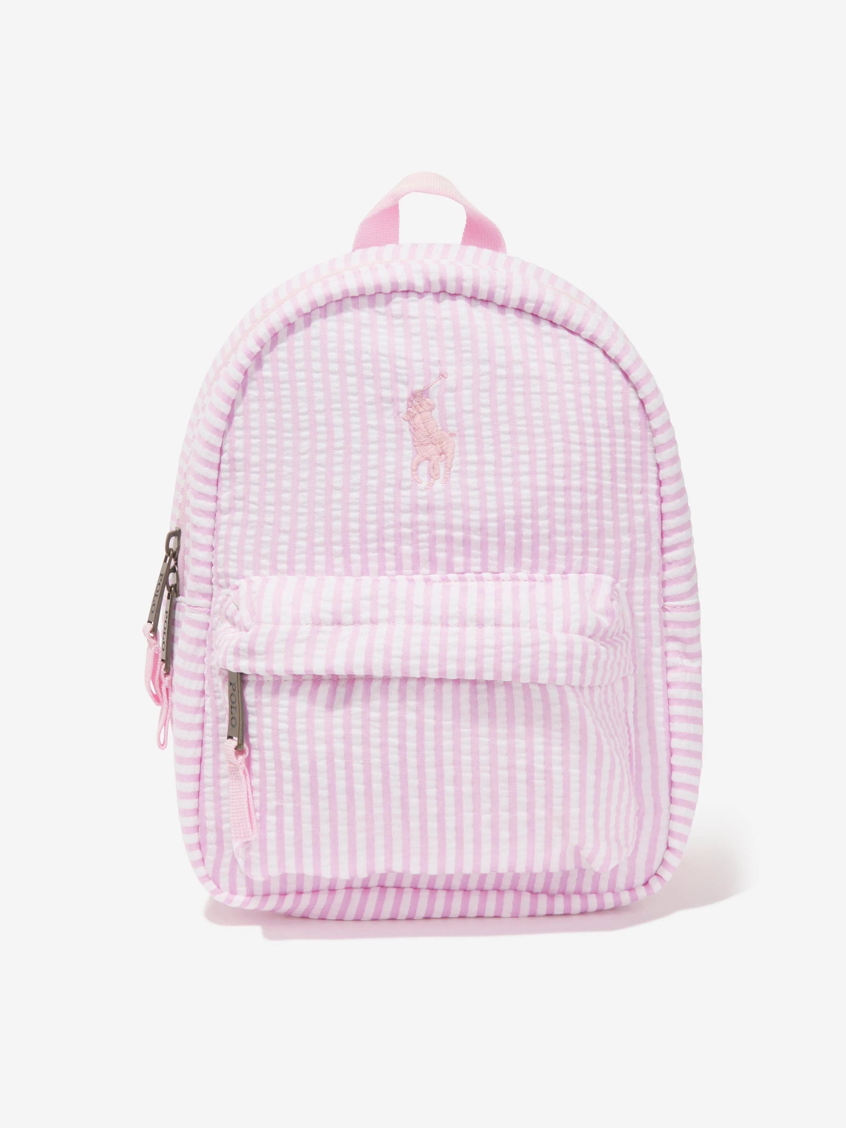 Ralph Lauren Girls Mini Seersucker Backpack in Pink