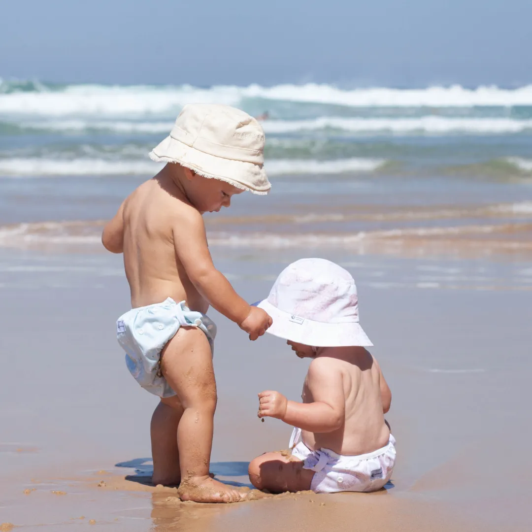 Reusable Swim Nappy & Hat Set - Sea Shells