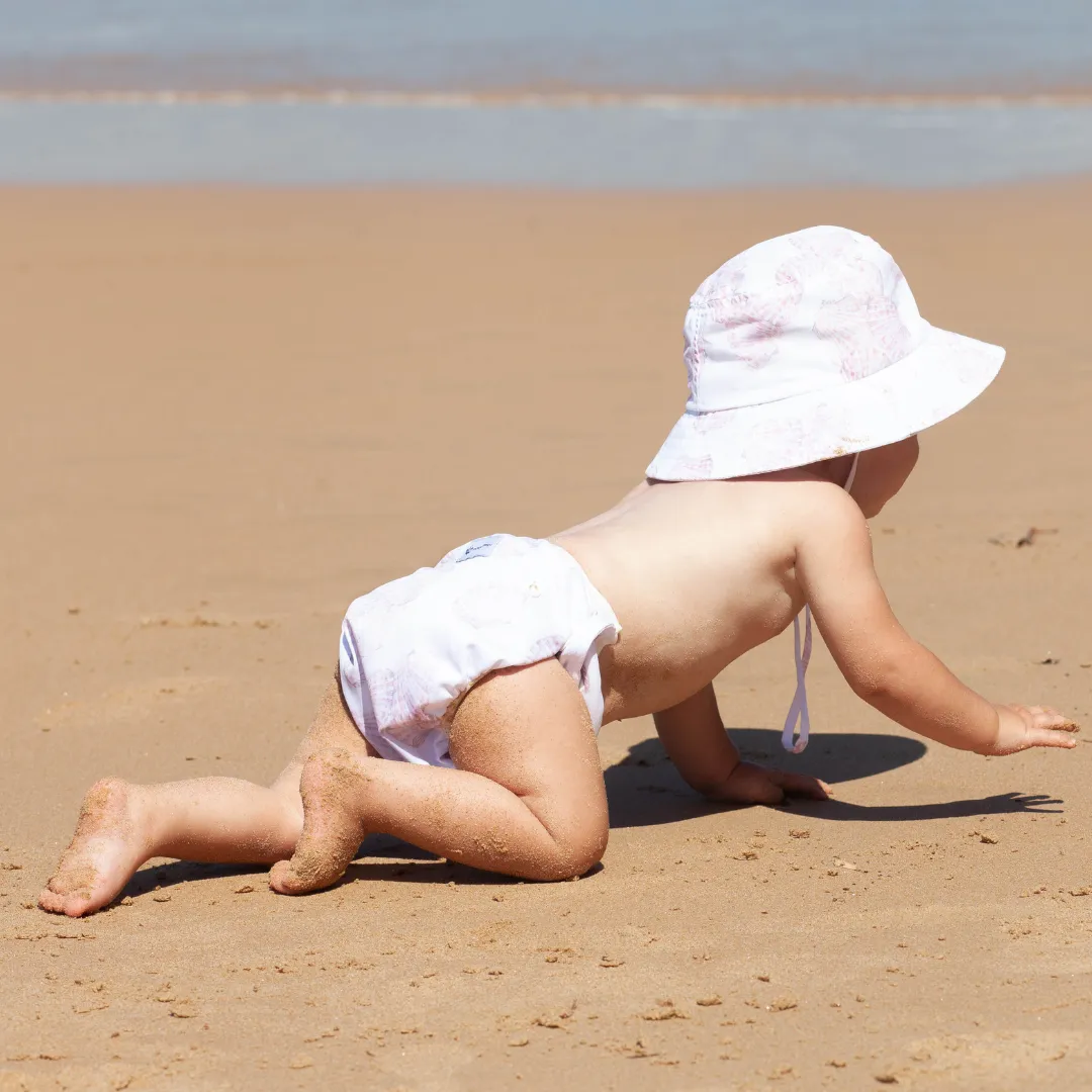 Reusable Swim Nappy & Hat Set - Sea Shells