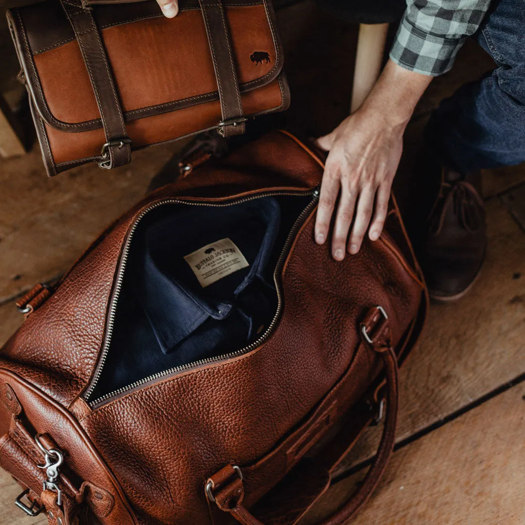 Ryder Reserve Bison Leather Travel Duffle Bag | Brown