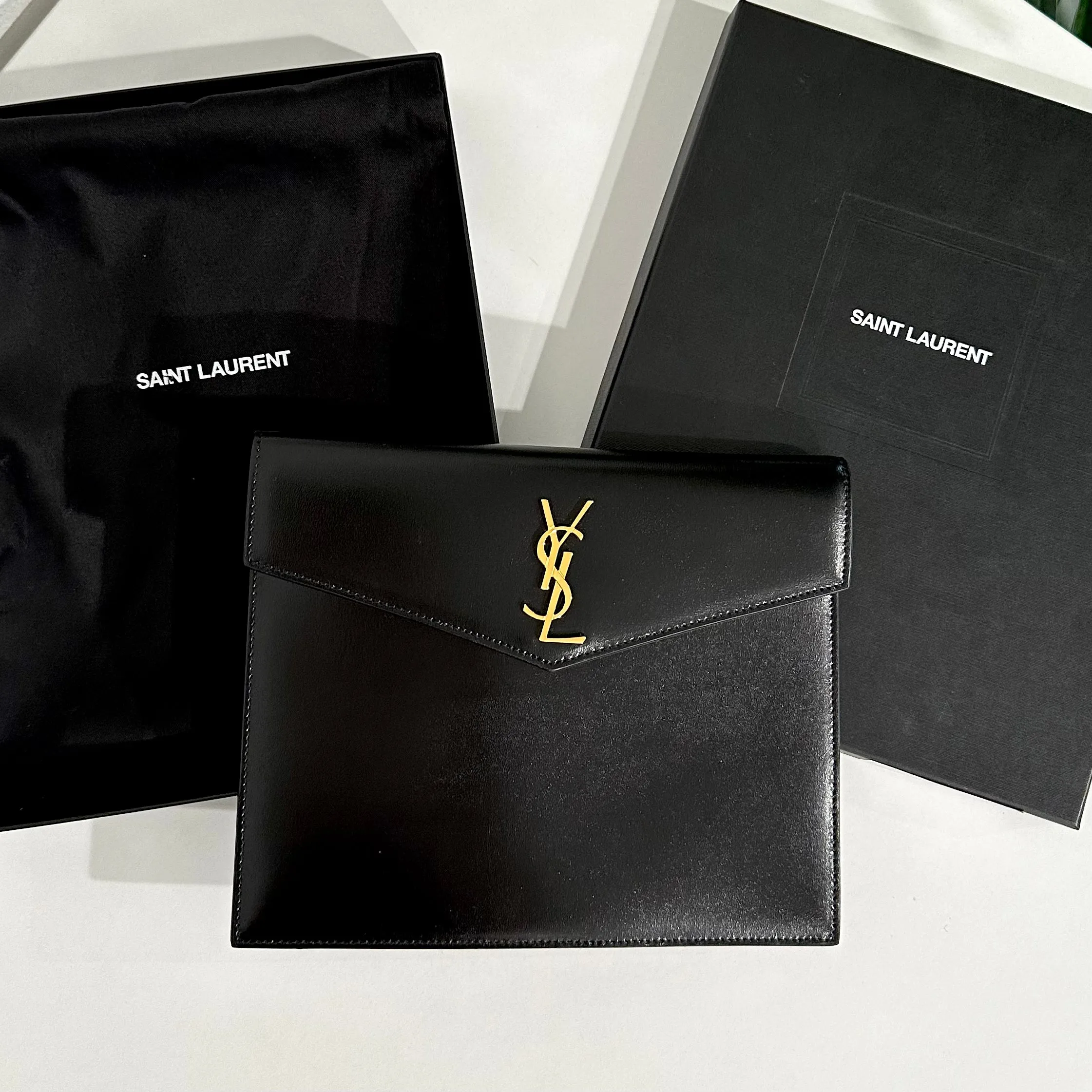 Saint Laurent Black Uptown Clutch