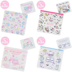 Sanrio Reusable Zip Bag Set (6 pcs)