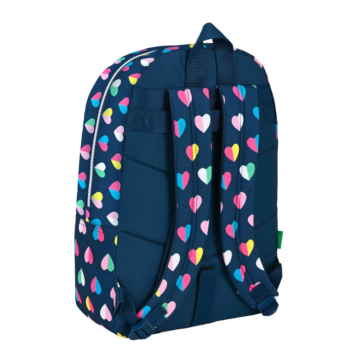 School Bag Benetton Corazones Navy Blue 30 x 46 x 14 cm