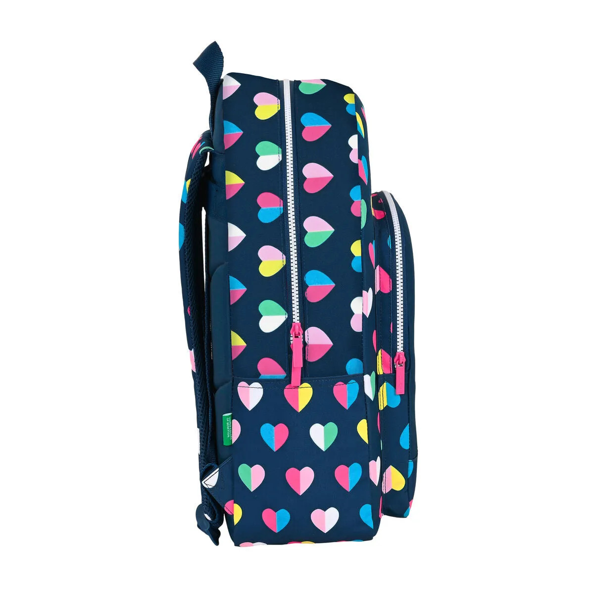 School Bag Benetton Corazones Navy Blue 30 x 46 x 14 cm