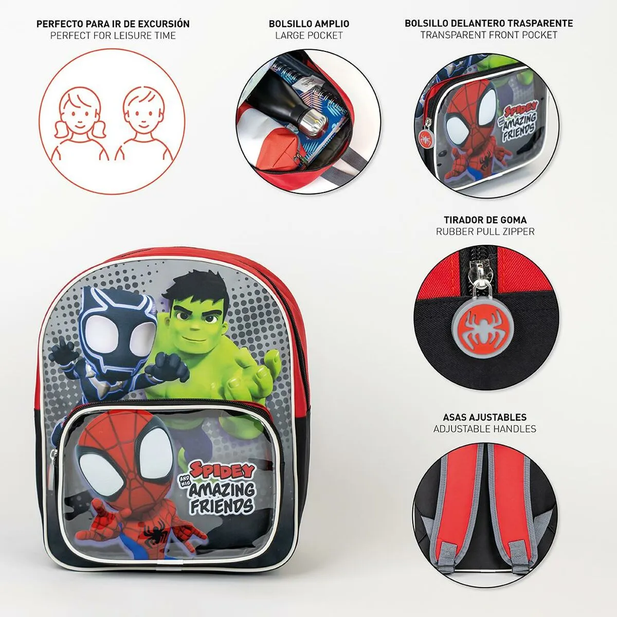 School Bag Spidey Red 25 x 3 x 12 cm