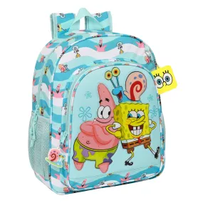 School Bag Spongebob Stay positive Blue White 32 x 38 x 12 cm