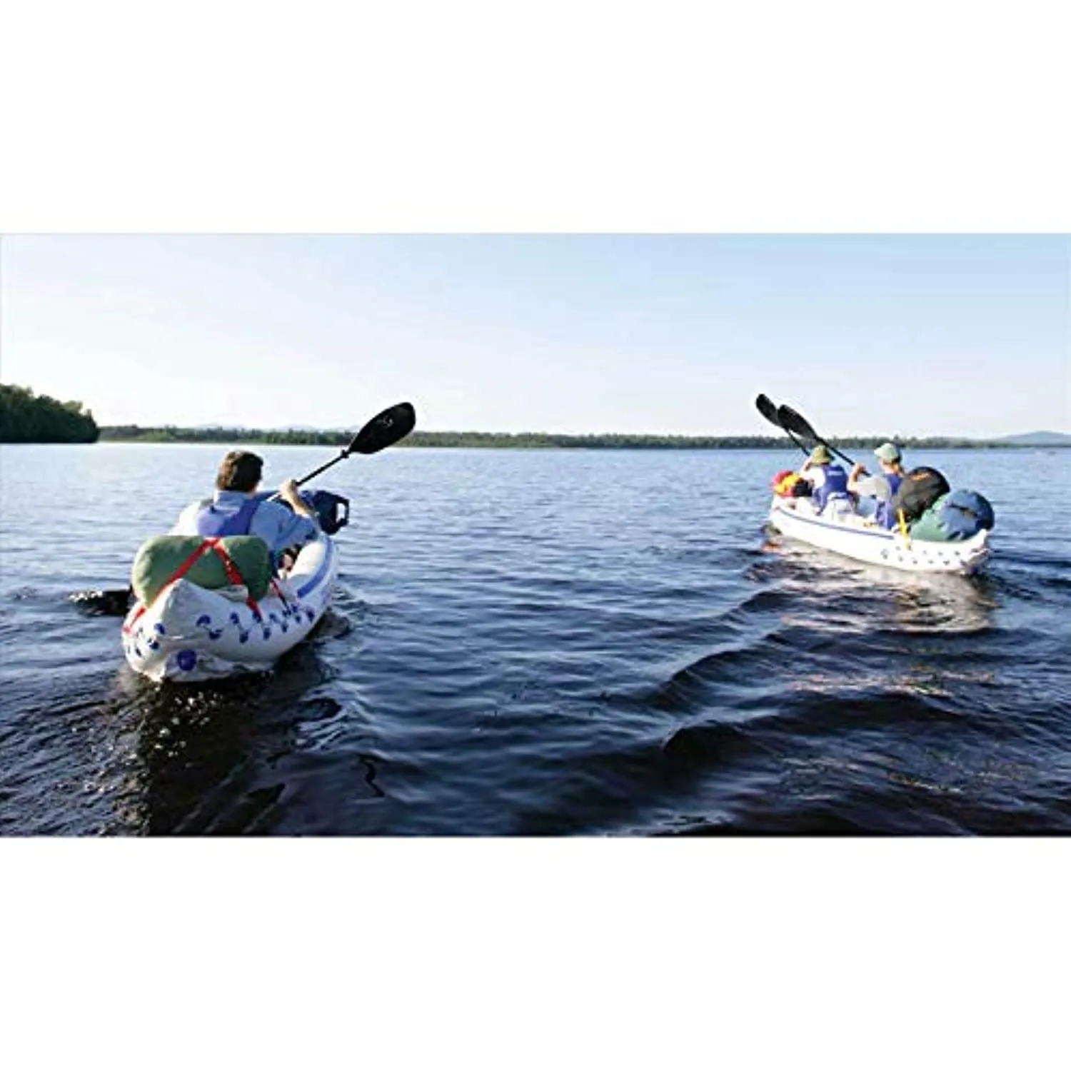 Sea Eagle 370 Pro 3 Person Inflatable Portable Sport Kayak Canoe Boat w/ Paddles