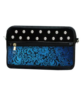 Skull studded Brocade Sling Bag