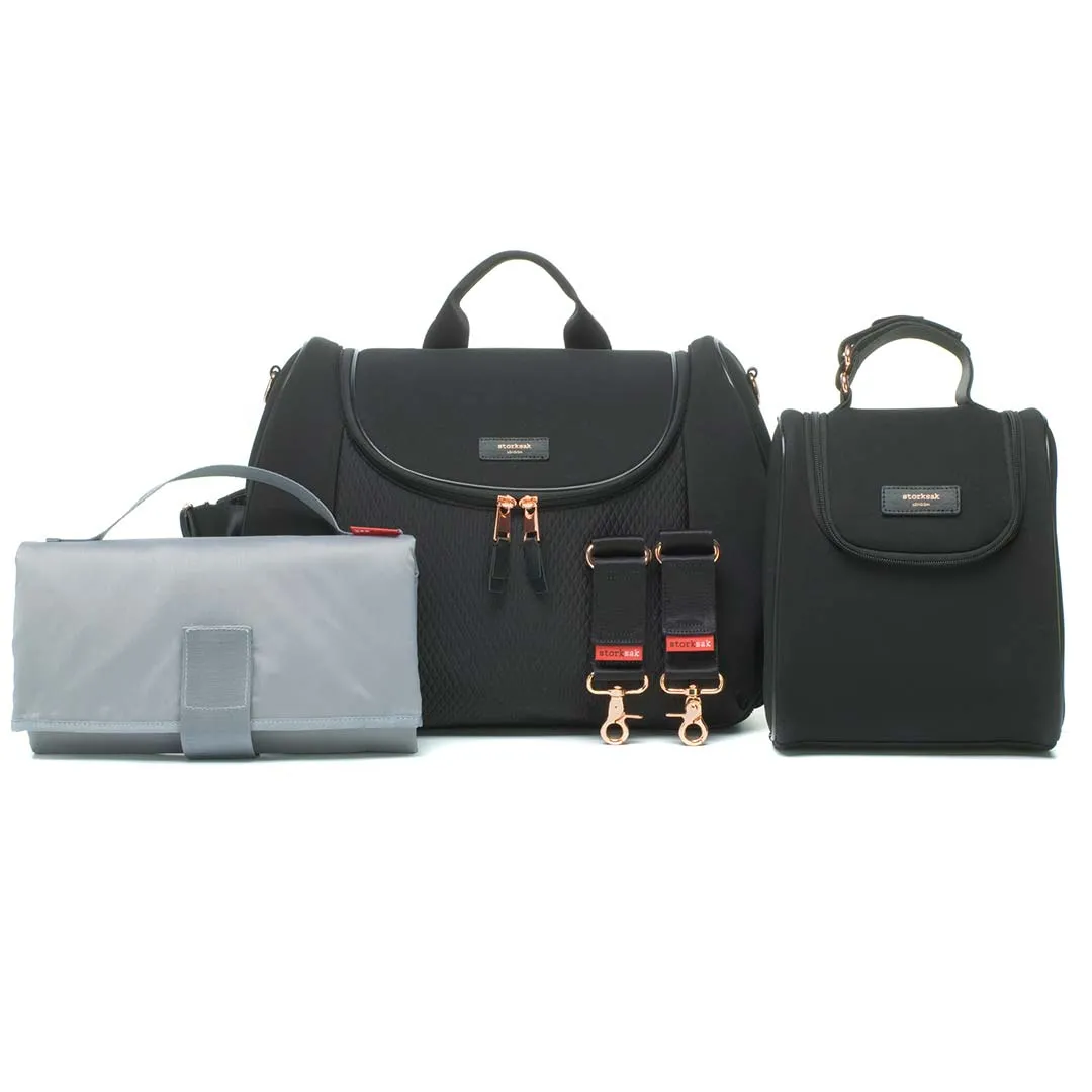 Storksak Poppy Luxe Scuba Changing Bag - Black