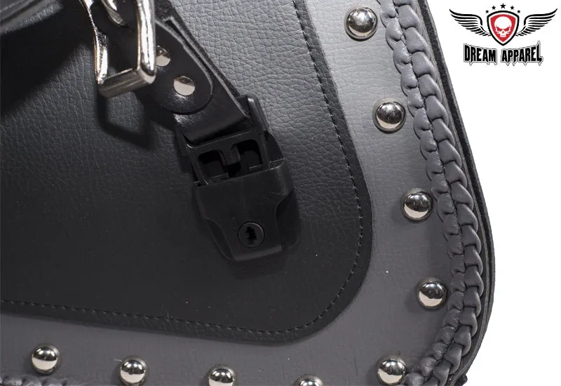 Studded PVC Motorcycle Saddlebag With Gun Holsters