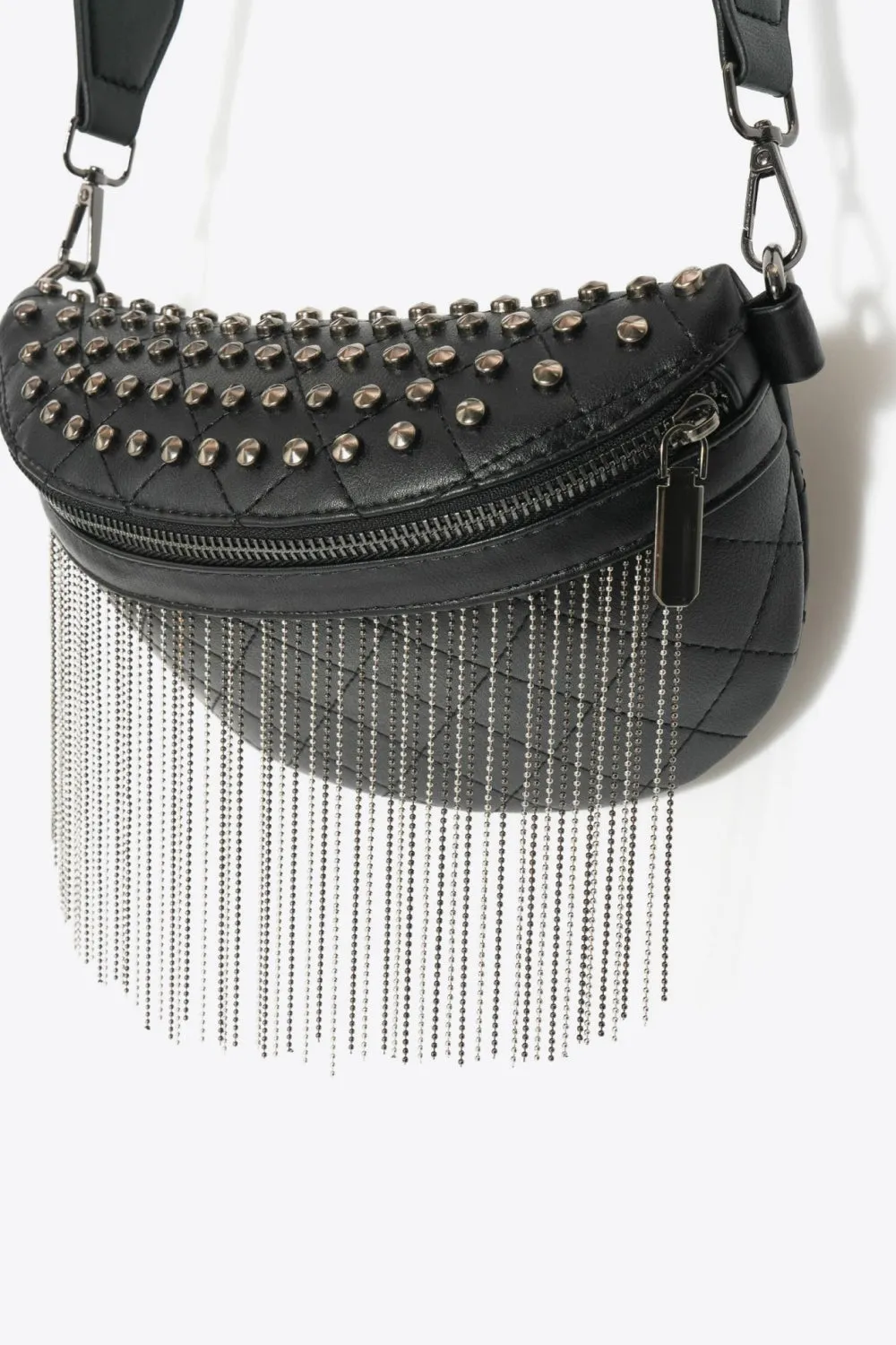 Studded Sling Bag with Fringes