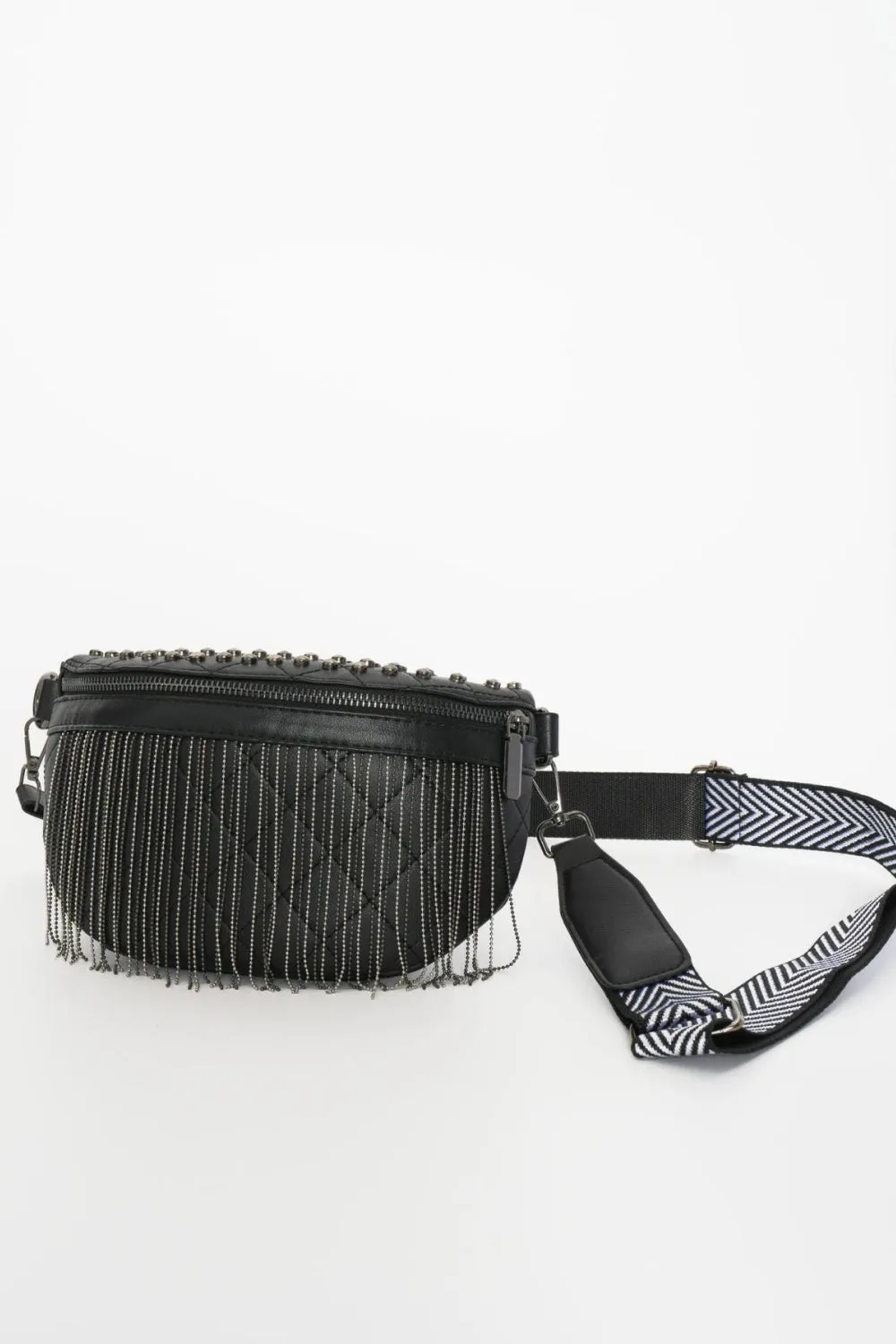 Studded Sling Bag with Fringes