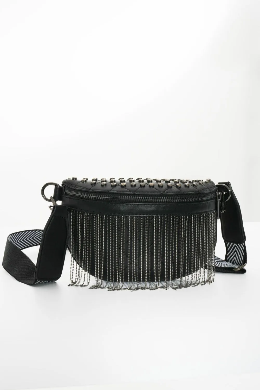 Studded Sling Bag with Fringes